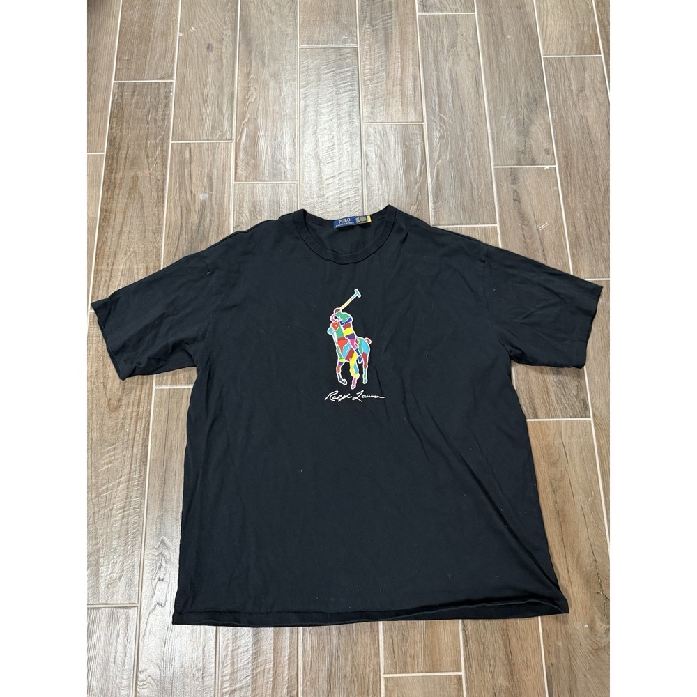 Polo Ralph Lauren Men's Relaxed Fit Big Pony Black T-Shirt Size 3XLT